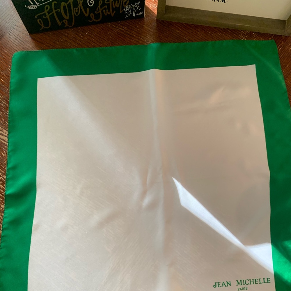 EUC Jean Michelle Scarf - White with Green